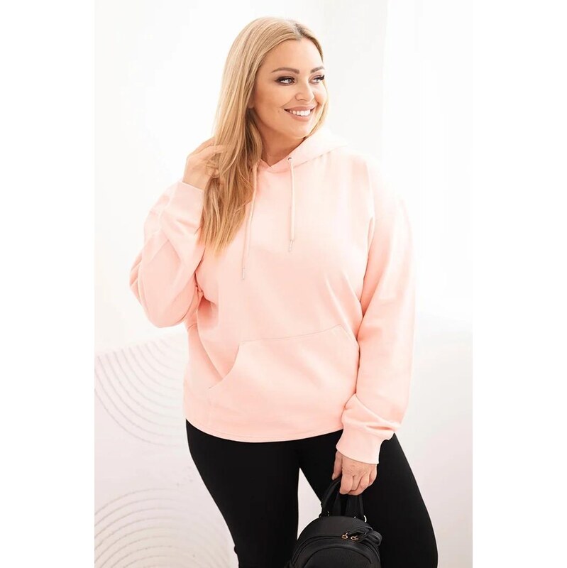 MladaModa Bavlnená oversize mikina s kapucňou a klokankou model HIT02 66487605