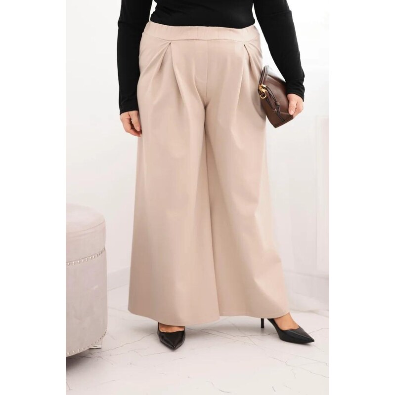 MladaModa Oversize nohavice so širokým strihom a plisovaním model 2274 66487653