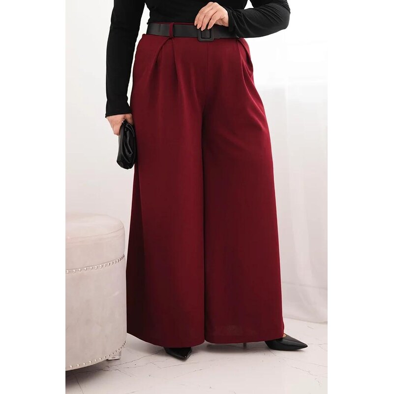 MladaModa Oversize nohavice so širokým strihom a opaskom model 2058 66487661