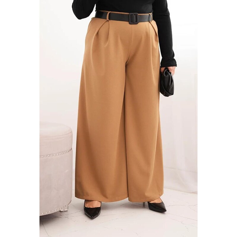 MladaModa Oversize nohavice so širokým strihom a opaskom model 2058 66487662