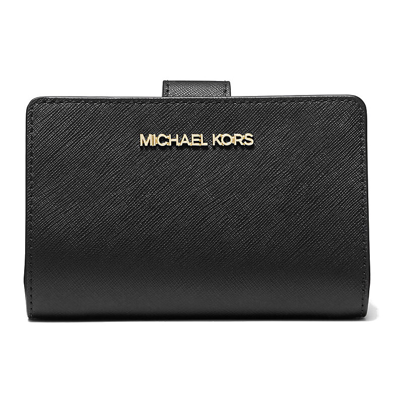 Michael Kors Peněženka Medium Crossgrain Leather Wallet Black 66600124