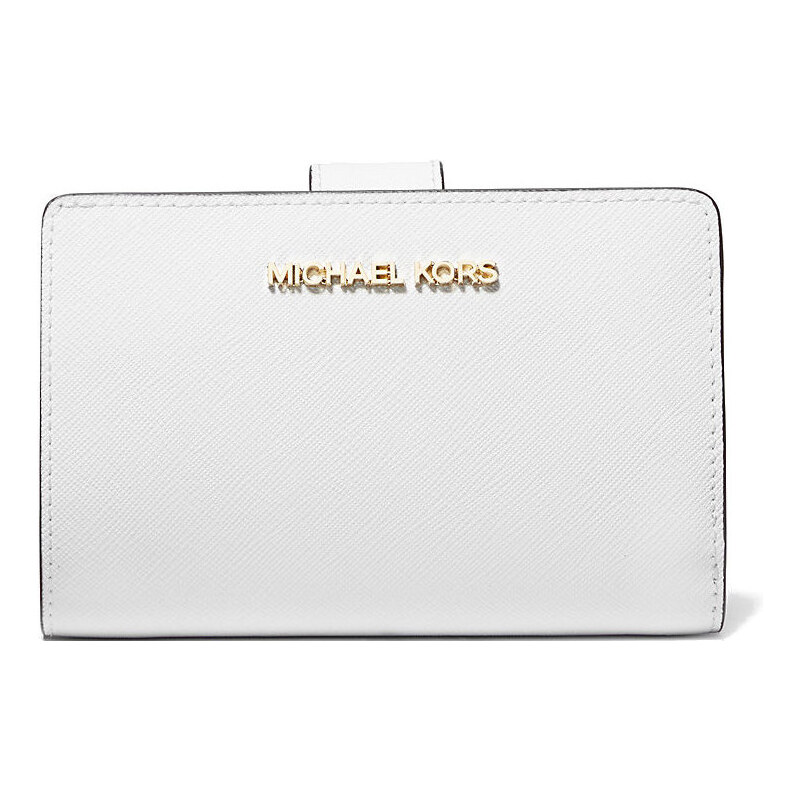 Michael Kors Peněženka Medium Crossgrain Leather Wallet Optic White 66600127