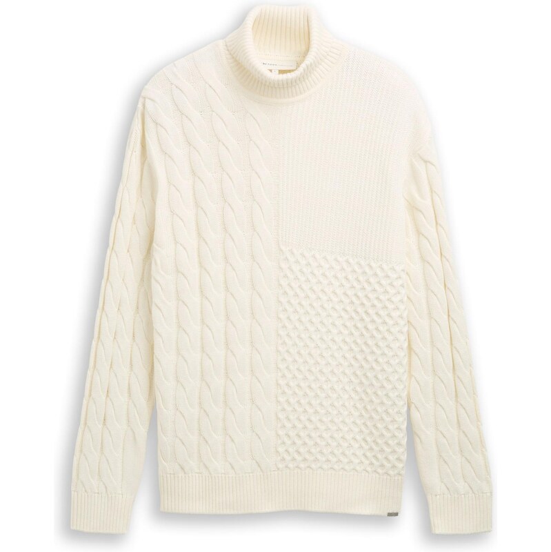 TOM TAILOR DENIM Sveter biela ako vlna 66495596