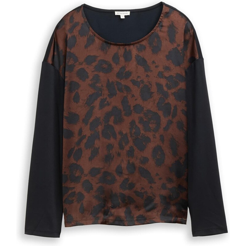 TOM TAILOR Tričko hnedá / čierna 66495706