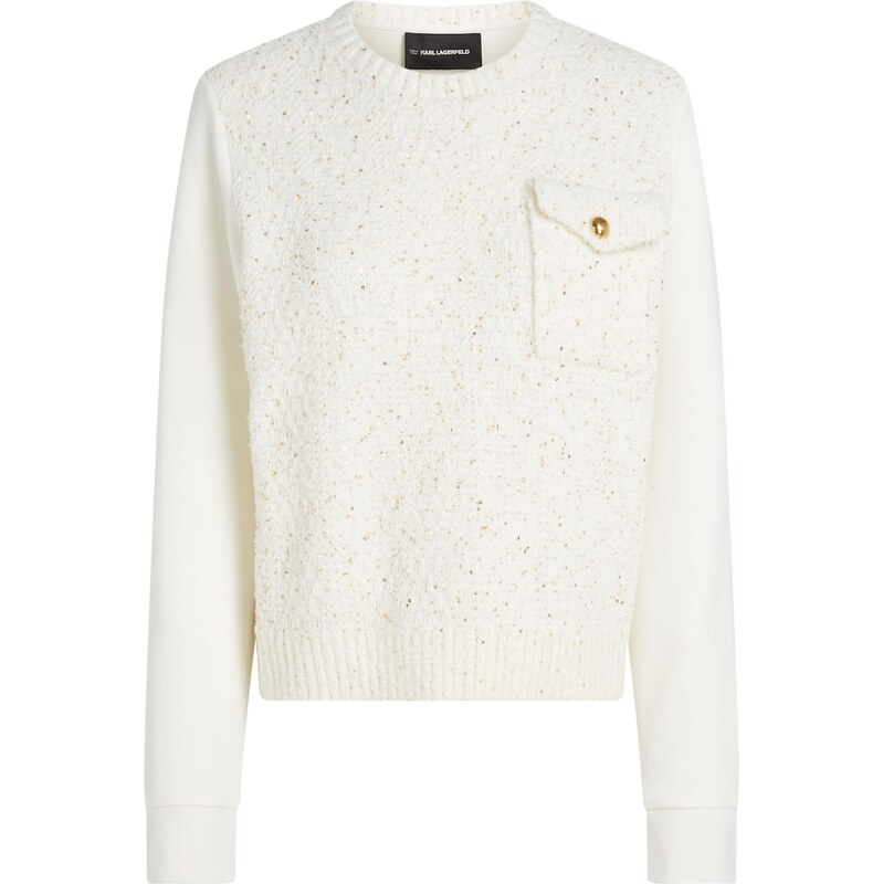 Karl Lagerfeld Sveter svetlobéžová / biela 66495762