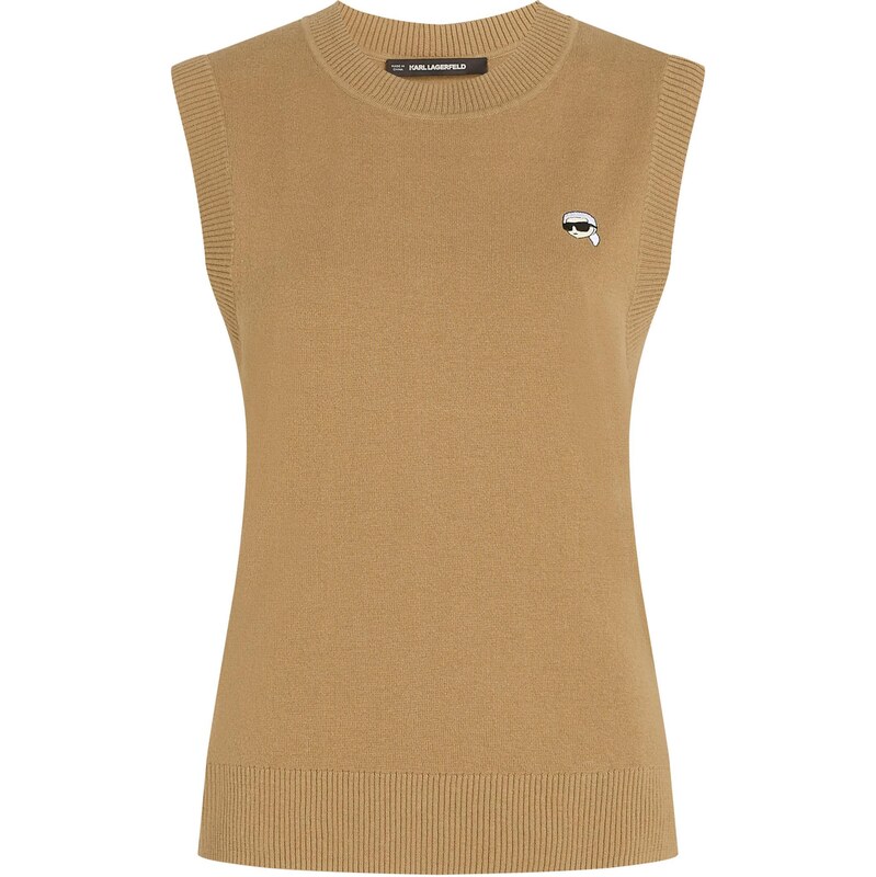 Karl Lagerfeld Vyšívaný top svetlohnedá 66495775