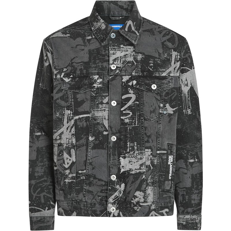 KARL LAGERFELD JEANS Prechodná bunda sivý denim / svetlosivá / čierny 66495807