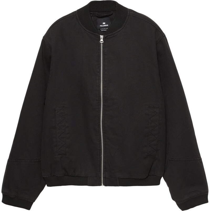 Pull&Bear Prechodná bunda čierna 66496235