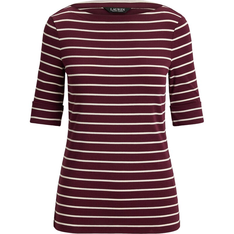 Lauren Ralph Lauren Tričko burgundská / biela 66496323