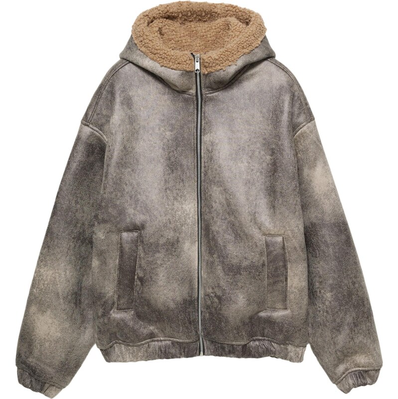 Pull&Bear Prechodná bunda STWD tmavošedá / sivobéžová 66496342