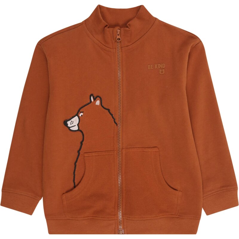 BLUE SEVEN Tepláková bunda gaštanová / čierna / biela 66496366