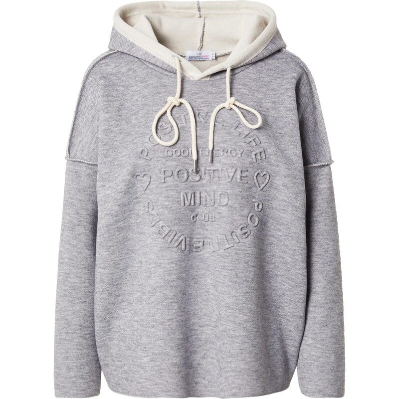 Zwillingsherz Sveter sivá melírovaná / biela 66496425