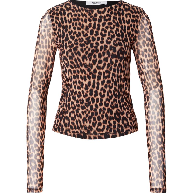 ABOUT YOU Tričko Leni nebielená / hnedá / čierna 66496445
