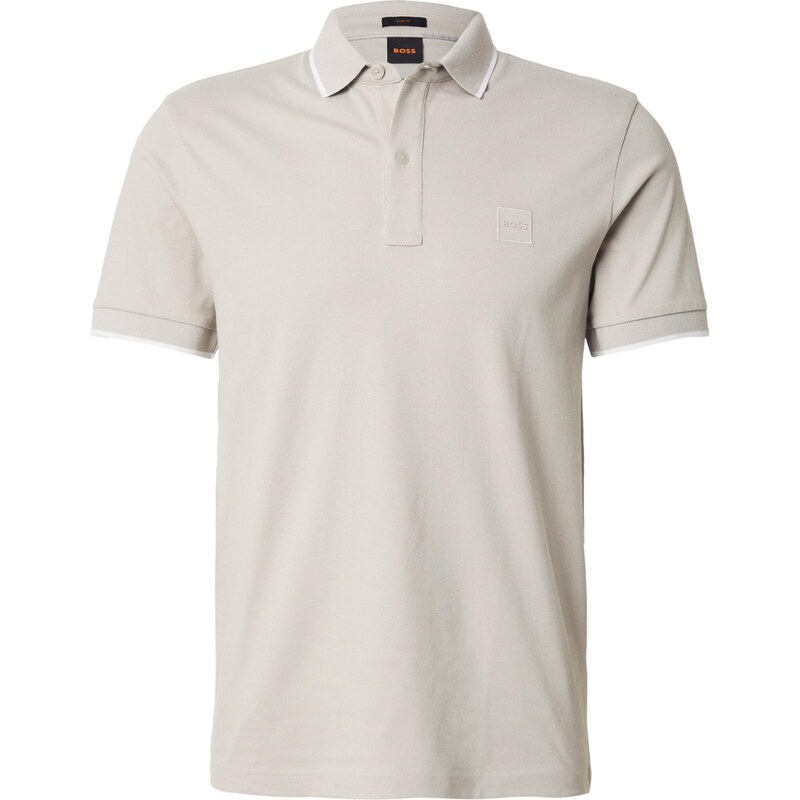 BOSS Tričko Passertip sivobéžová / biela 66496503