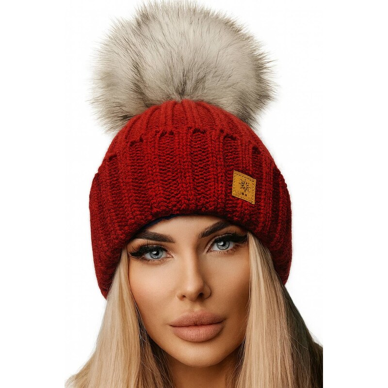 Fashionweek Dámska zimná čiapka s brmbolcom flísová podšívka JENOT 48751538