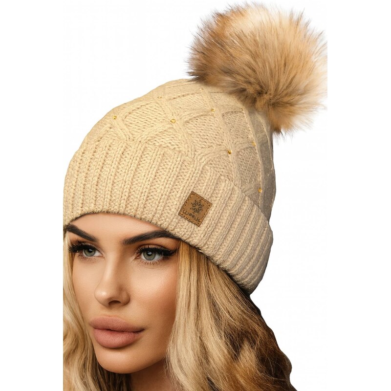 Fashionweek Dámska zimná čiapka s brmbolcom flísová podšívka JENOT 48751545