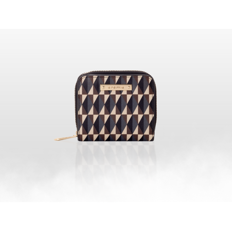 CROMIA IT Deco – malá kožená peňaženka so zipsom – geometrický vzor 66501809