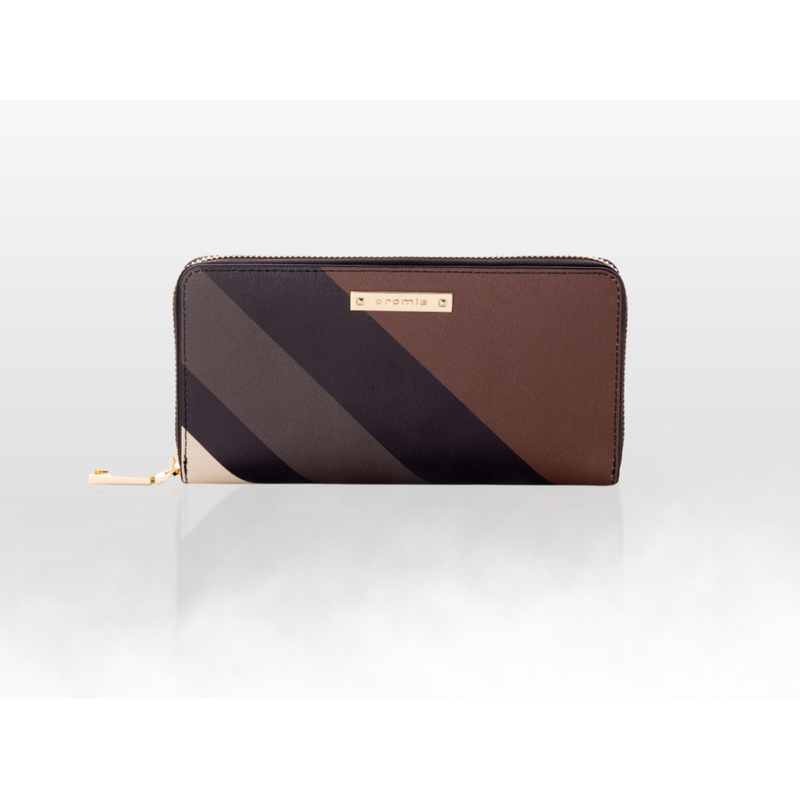 CROMIA PETIT DARSENA – veľká peňaženka na zips – hnedá / čierna 66502229