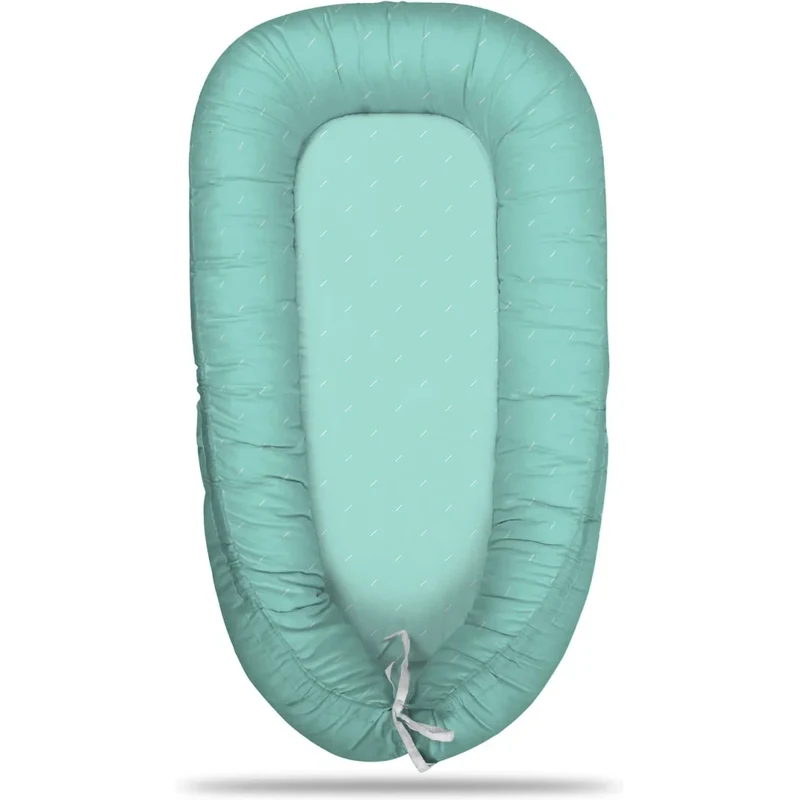 Sablio Hniezdočko pre bábätko Biele čiarky na tyrkysové 65114068