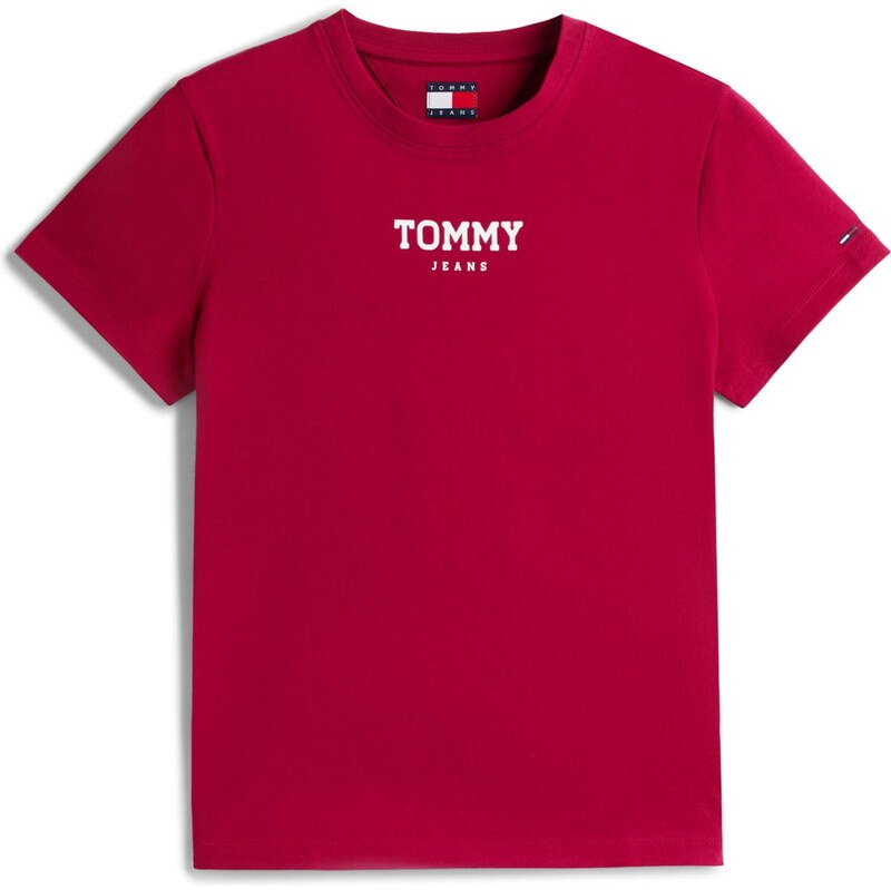 Tommy Jeans Tričko ESSENTIAL farba lesného ovocia / biela 66507675