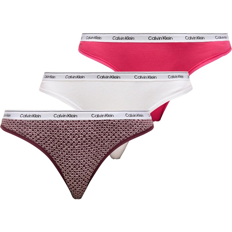 Calvin Klein Underwear Tangá fuksia / čerešňová / čierna / biela 66507744