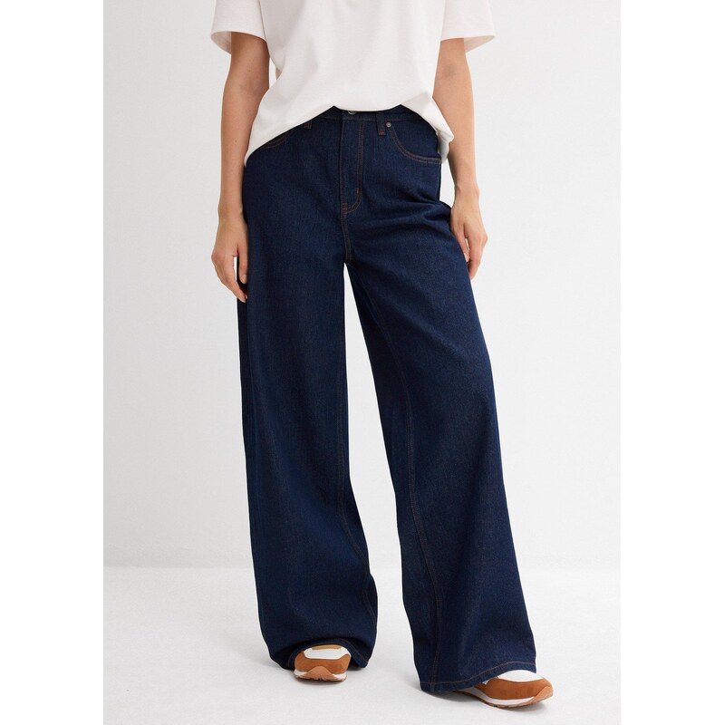 bonprix Džínsy, Wide-Leg, High Waist, farba modrá 65006277