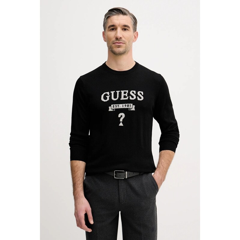 Sveter s prímesou hodvábu Guess HAMMOND 66509189