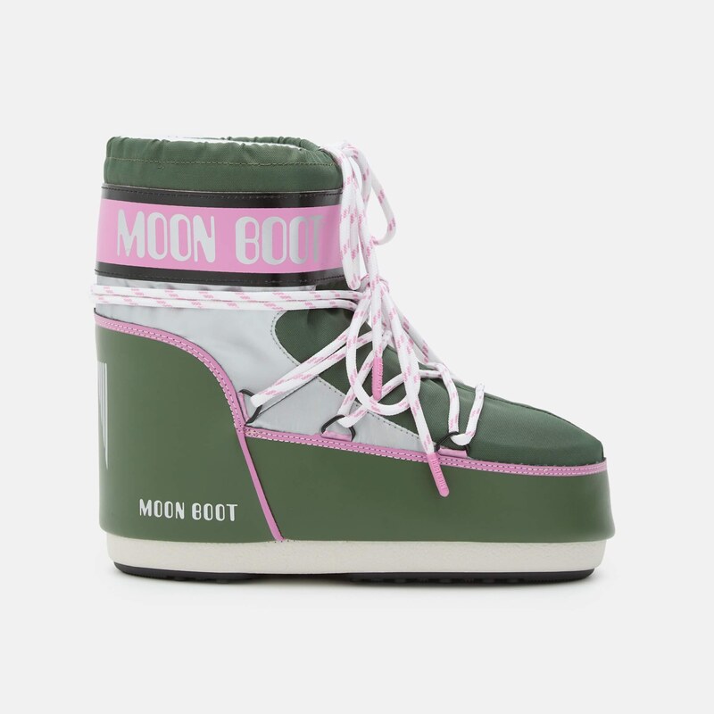 Dámske ružovo-zelené snehule Moon Boot Icon Low Space Racing 66532796