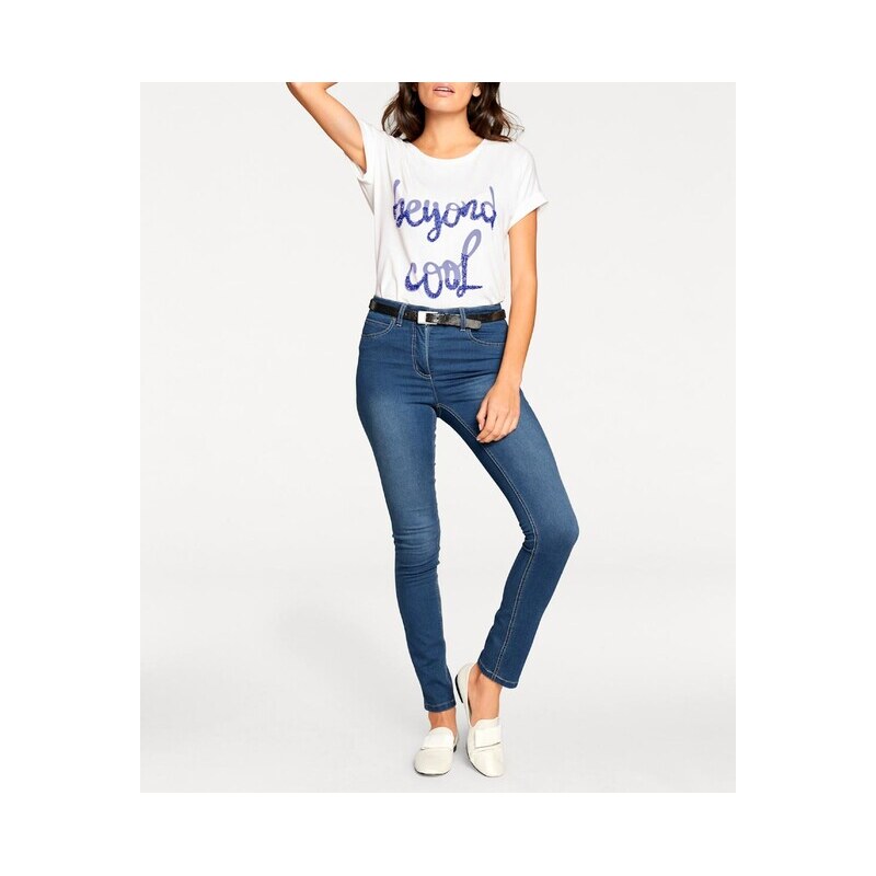 E-shop Skinny džínsy s vystužením Ashley Brooke, modré