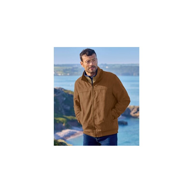 Semišová bunda podšitá mikroflísom Atlas For Men Hnedá 65201681