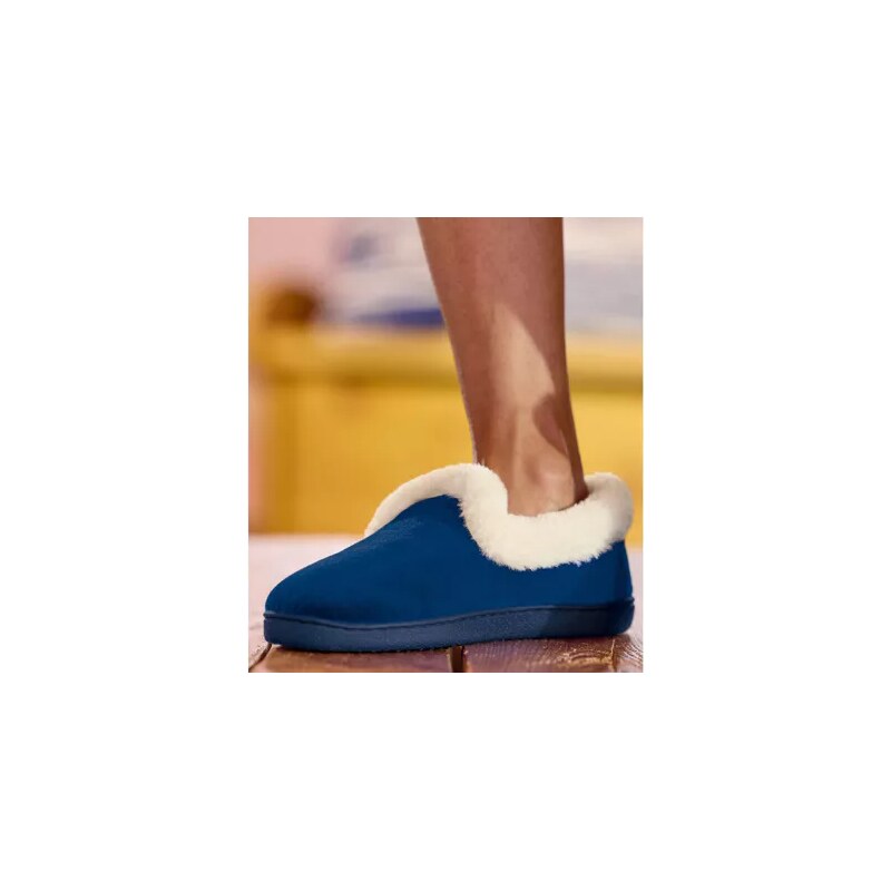 Velúrové papuče s imitáciou kožušiny Atlas For Men Modrá 65474742