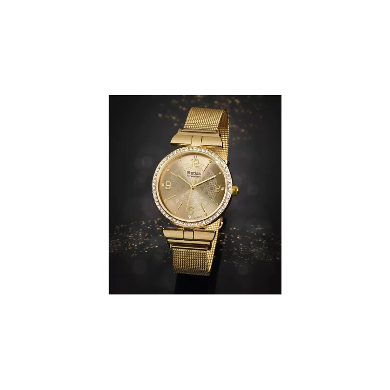 Hodinky ako šperk zdobené krištáľmi Atlas For Men 49154669