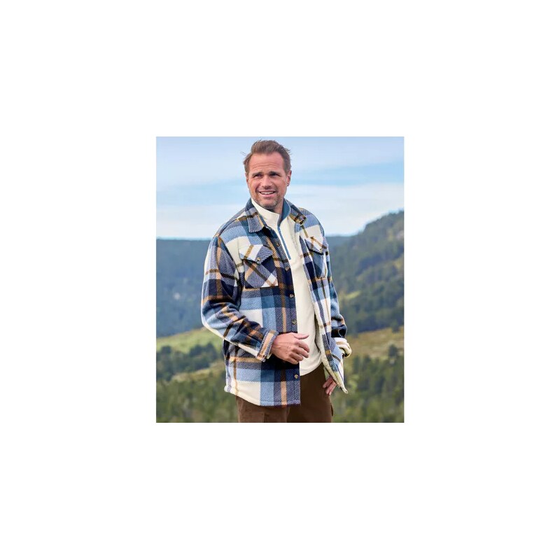 Vrchná flísová košeľa podšitá imitáciou ovčieho rúna Atlas For Men 61696961