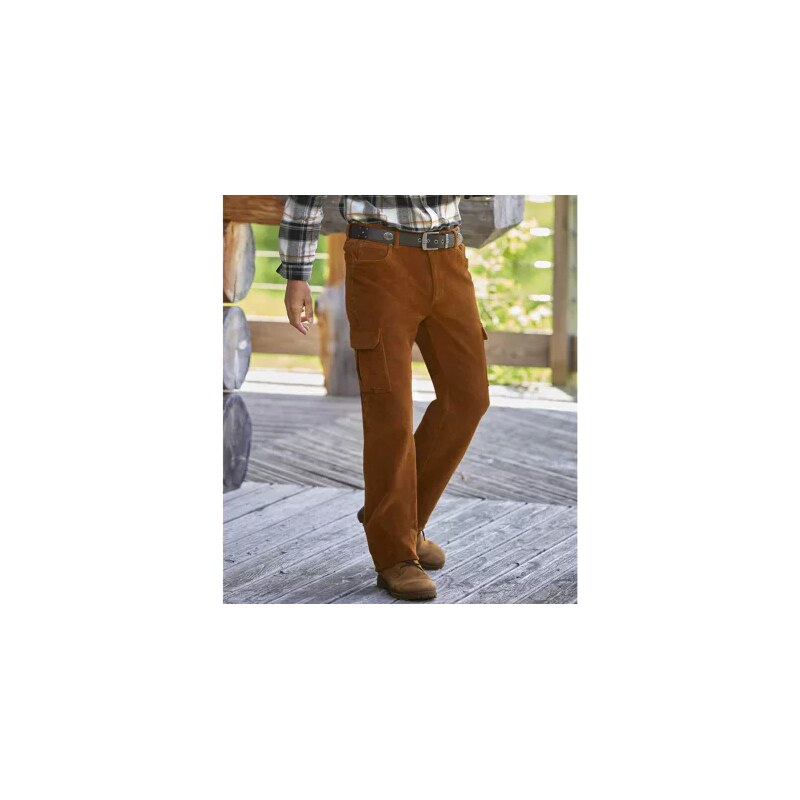 Menčestrové kapsáčové nohavice Atlas For Men Hnedá 49154790