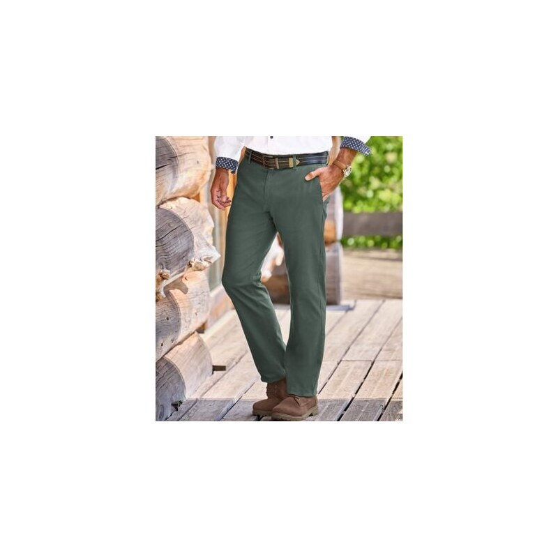 Zelené strečové chino nohavice Atlas For Men Zelená 65474737