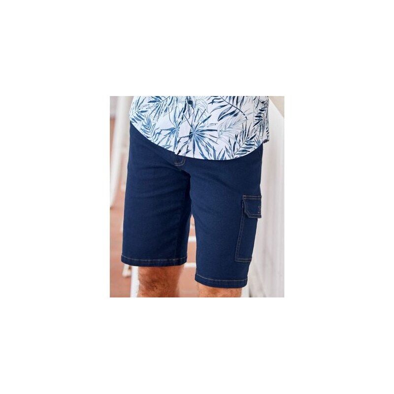 Rifľové kapsáčové bermudy Atlas For Men Modrá 50797148