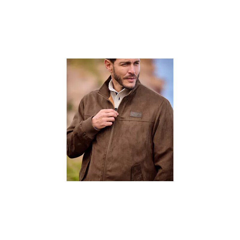 Semišová bunda podšitá mikroflísom Atlas For Men Hnedá 56910846