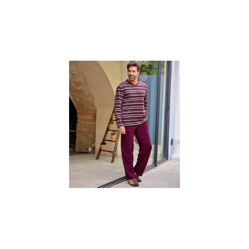 Prúžkované mikroflísové pyžamo Atlas For Men Pruhovaná 62747922
