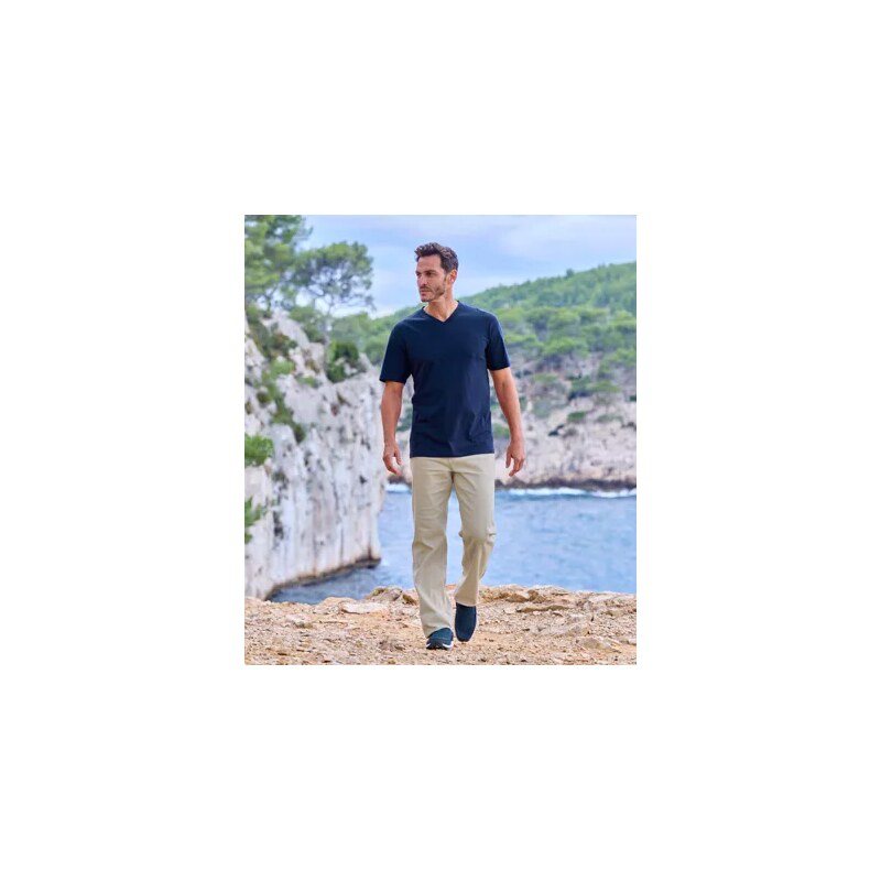 Hnedé strečové chino nohavice Atlas For Men Béžová 61681991