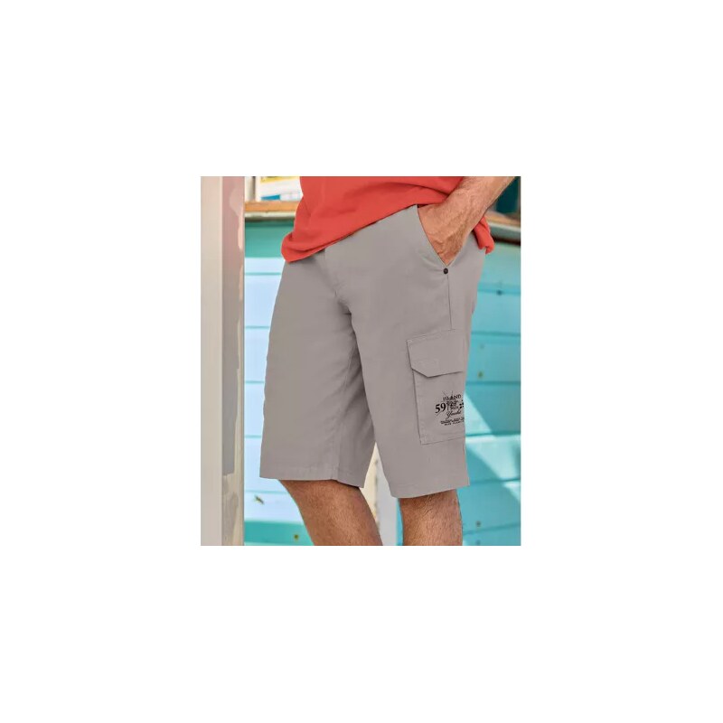 Ľahké plátenné kapsáčové bermudy Atlas For Men Sivá 63709404