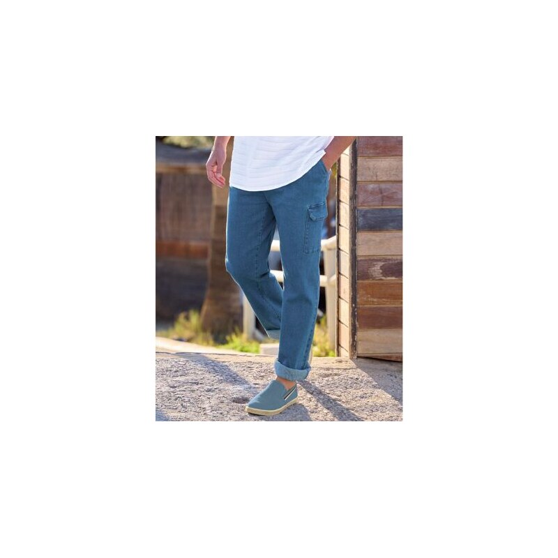 Voľnočasové kapsáčové rifľové nohavice Atlas For Men Modrá 63709389