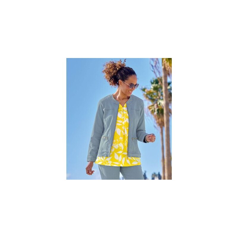 Strečová rifľová bunda na zips Atlas For Men Modrá 63709412