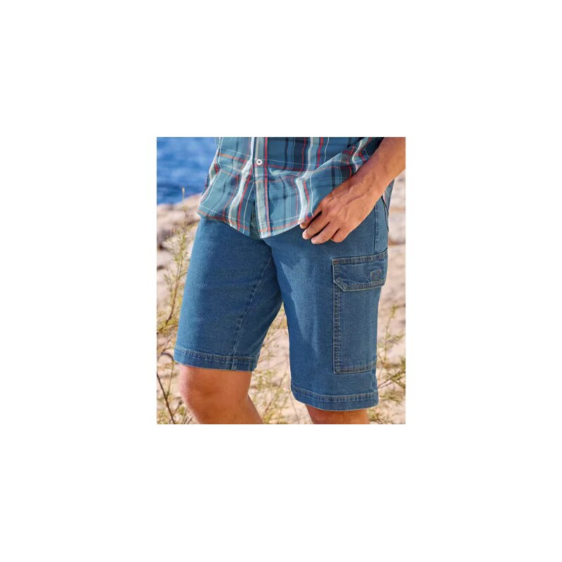 Pohodlné kapsáčové bermudy Atlas For Men Modrá 62747956