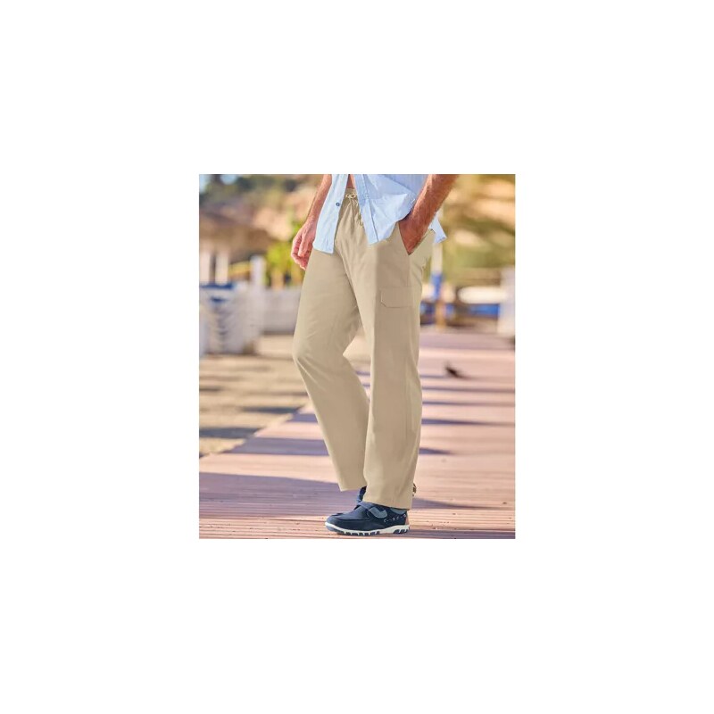 Béžové kapsáčové nohavice na voľný čas Atlas For Men Béžová 63105689
