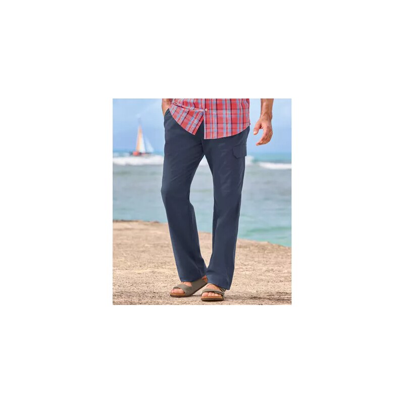 Pohodlné voľnočasové kapsáčové nohavice Atlas For Men Modrá 64046047