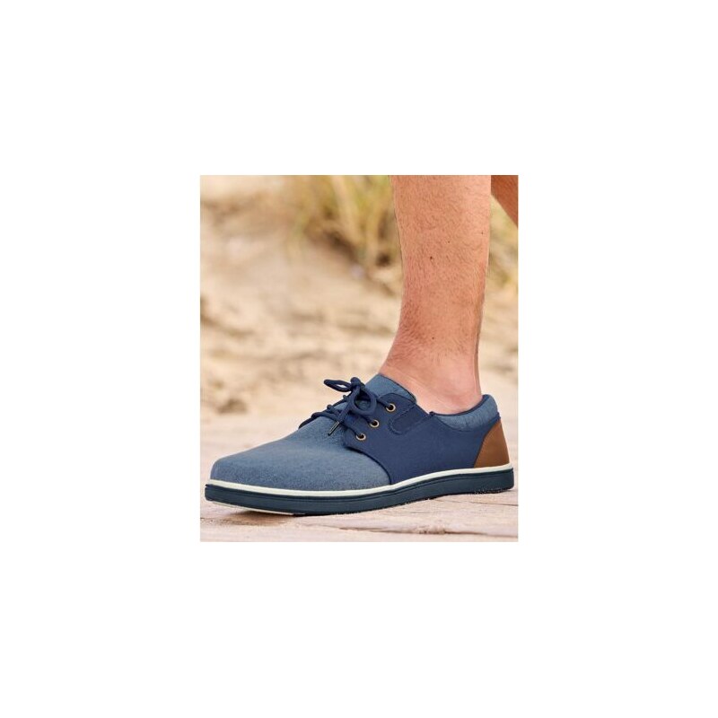 Plátenné mokasíny s gumičkami Atlas For Men Modrá 51019774