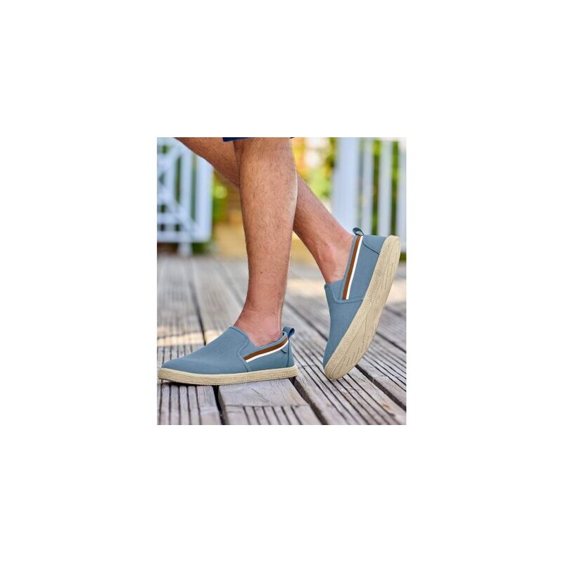 Plátenné mokasíny s podrážkou zdobenou pleteným lankom Atlas For Men 63709411