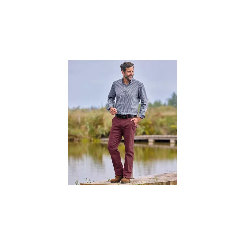 Bordové strečové chino nohavice Sunset Atlas For Men Bordová 62805063