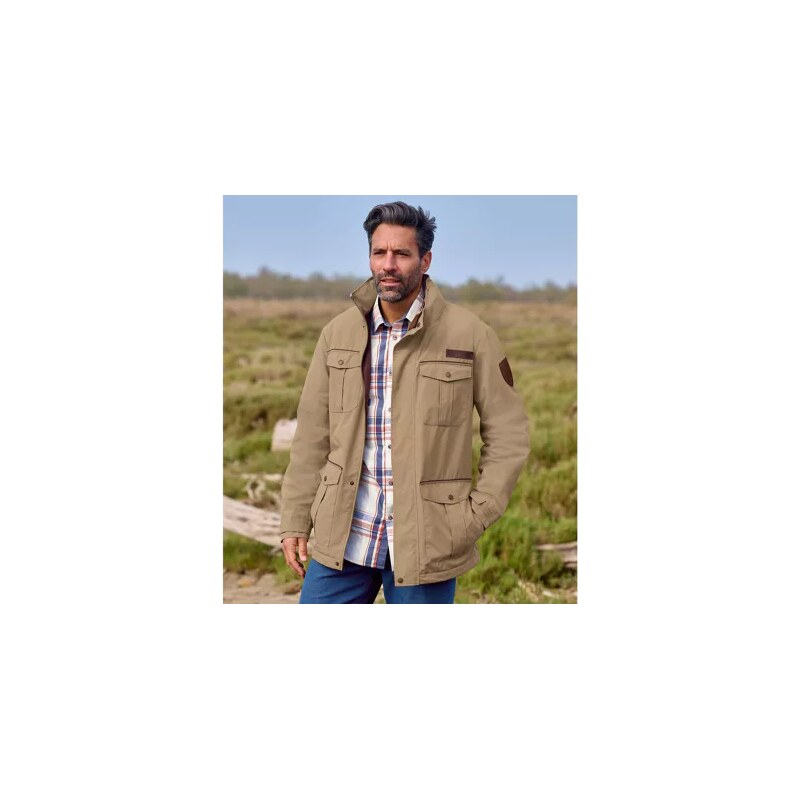 Bunda podšitá mikroflísom s viacerými vreckami Atlas For Men Béžová 64927938