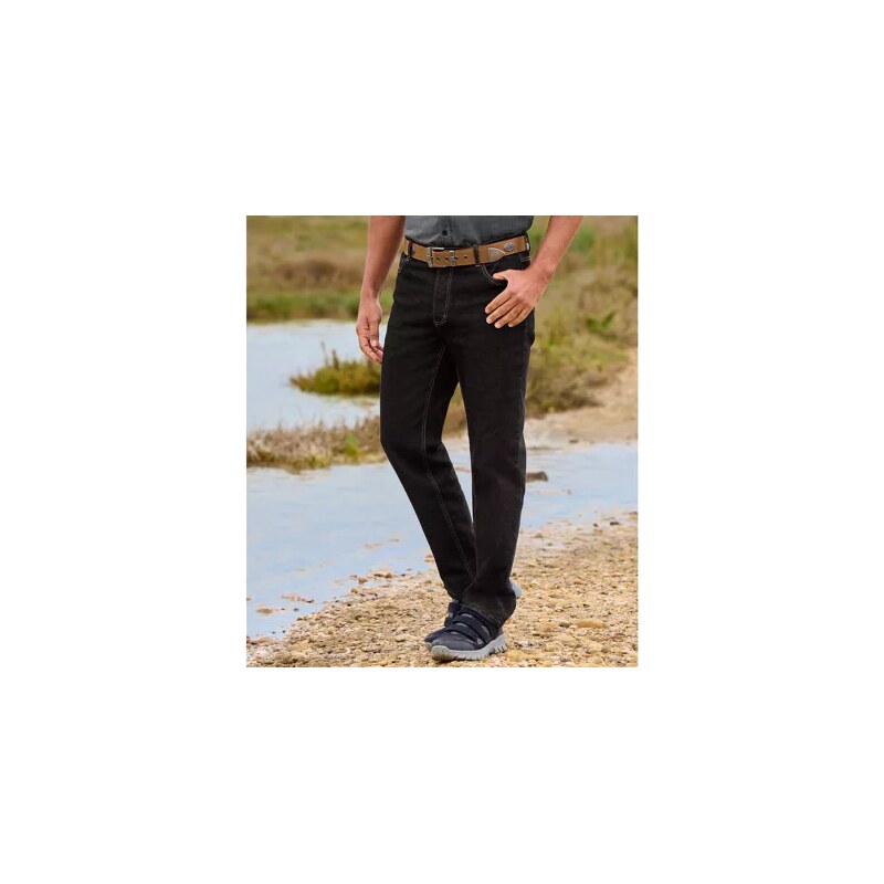 Čierne strečové rifle regular Atlas For Men Čierna 64927950